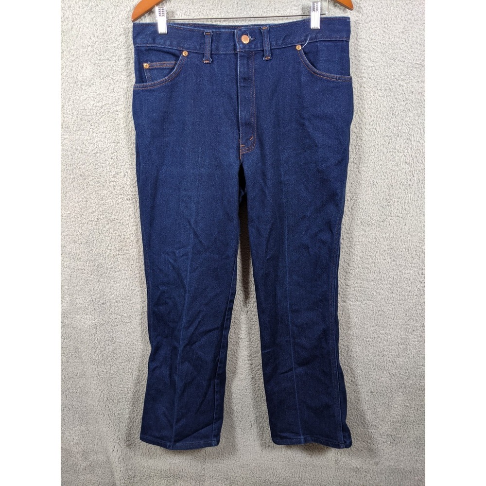 Vtg Long Haul Jeans Mens 36x30 (33x27.5) Blue Denim Dark Wash Straight Leg USA